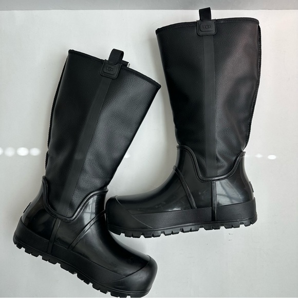 UGG Raincloud Tall Black Winter & Rain Boots Size 12 NWT - Picture 2 of 14
